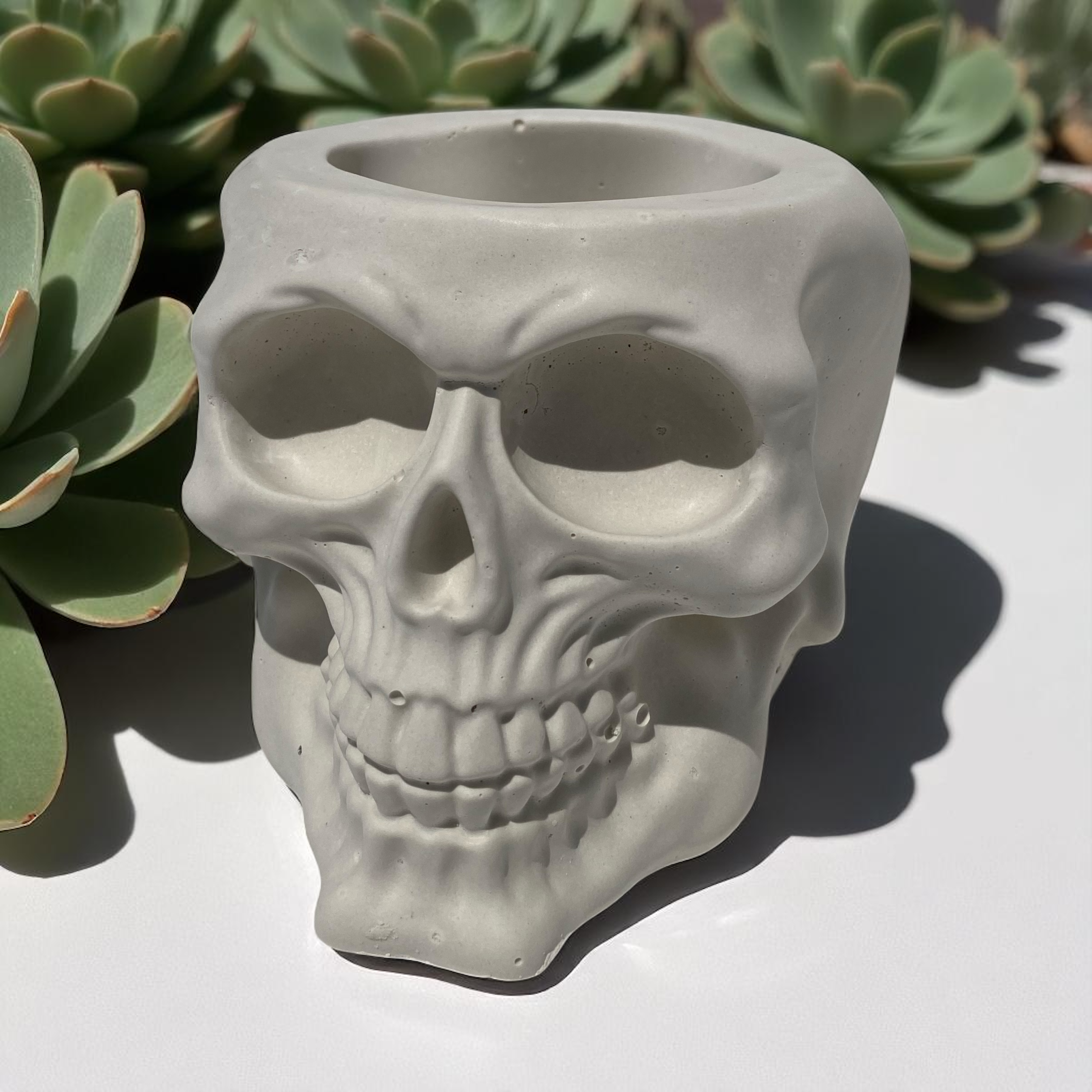 4" Skull Planter | Mini Gothic Succulent Pot | Pacific Mold Design - Casting Molds
